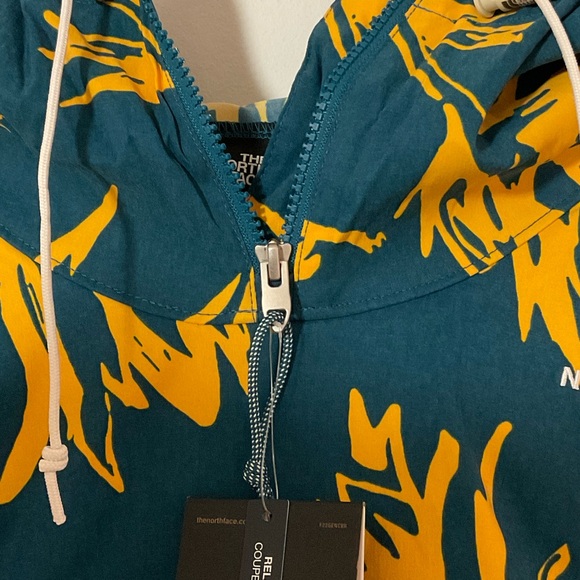 The North Face Men's Teal and Yellow Hoodie - Picture 2 of 3